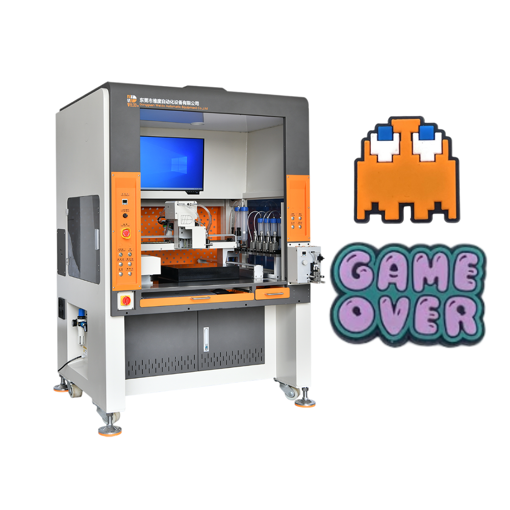 soft pvc rubber patch filling machine for wristband customization